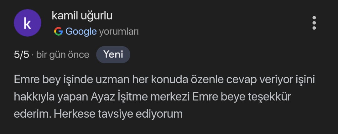 Kullanıcı yorumu 20